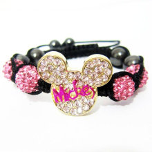 Weihnachtsgeschenk Förderung Mickey Shamballa Armband gemischte Farbe Disco-Ball-Lehm-Korn-Art- und Weiseschmucksache-Mischfarbengroßverkauf CZ23